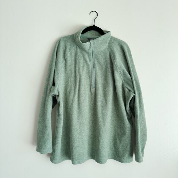 Eddie Bauer Green Fleece Pullover Half Zip Sweatshirt - 3X - Picture 1 of 8